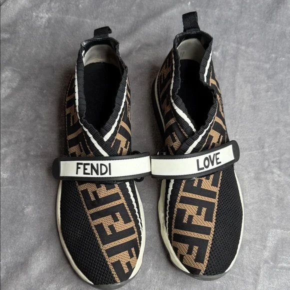 Fendi Black and Brown Women's Sneakers - Picture 2 of 5